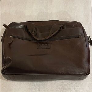 Chaps Dark Brown Leather Duffel Bag
